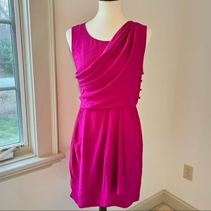 NWT Ali Ro Pink Satin Grecian Drape Dress Size 2